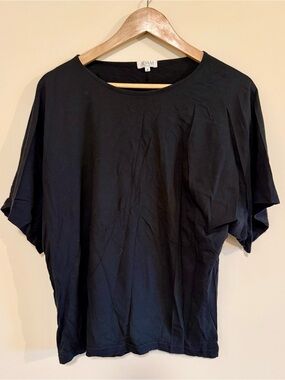 ADAM Adam Lippes Black Relaxed Short-Sleeve Tee Size 2 Medium